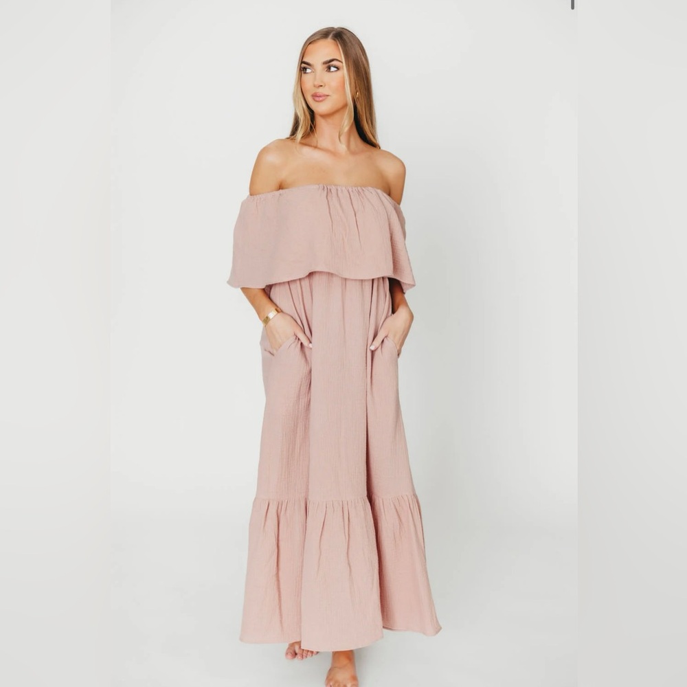 Worth Collective, Josie 100% Cotton Maxi Dress in Rose - Bump & Nursing Friendly